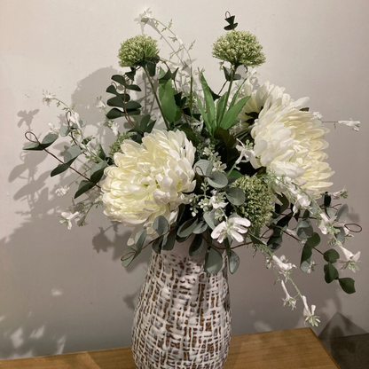 Honeysuckle, White Pompom Vase Drop-In