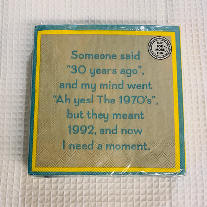 Humorous Reversible Cocktail Napkin B to F