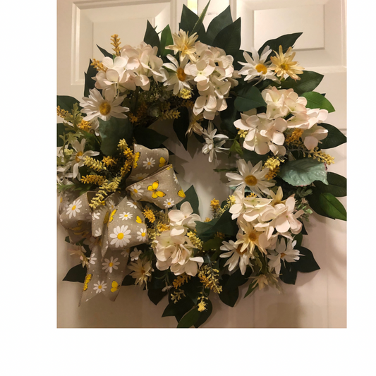 White and Yellow Wreath  *Pick Up Only