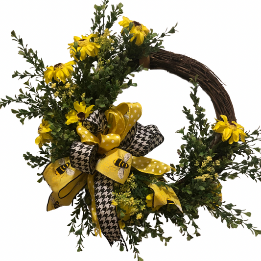 Wreath with Bee Ribbon *Pick Up Only