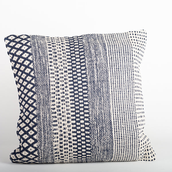 Navy and Cream Woven Cushion