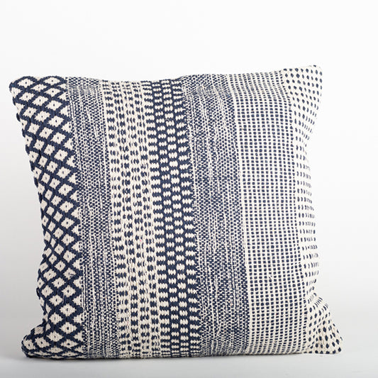 Navy and Cream Woven Cushion