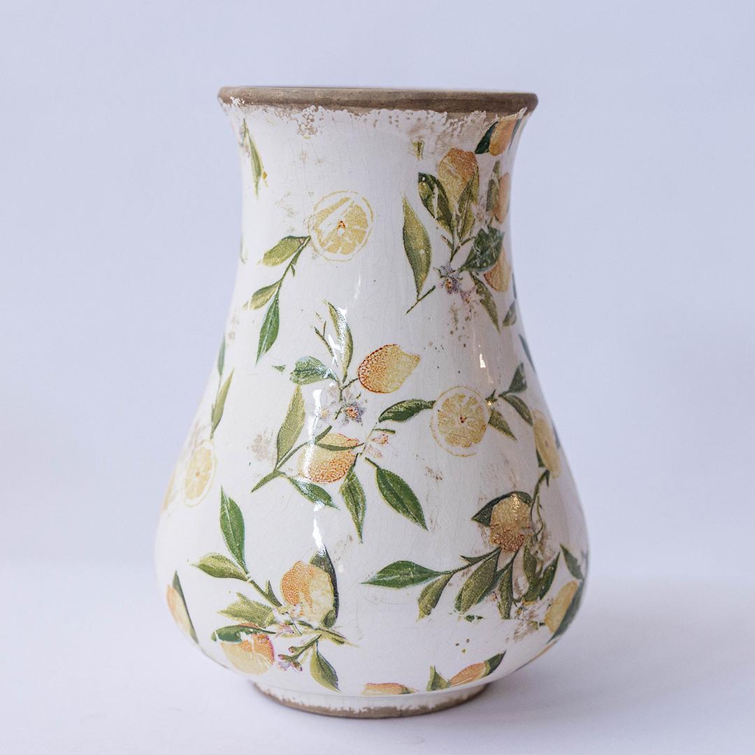 Distressed Lemon Vase (2 Sizes)