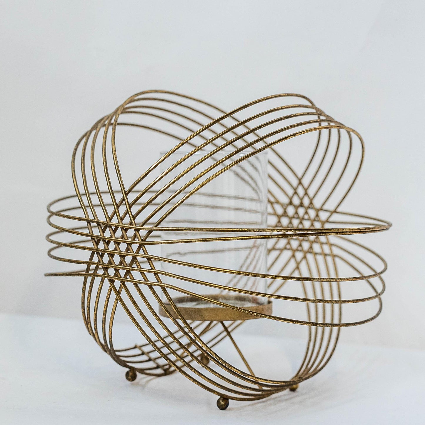 Gold Sphere Candle Holder - Large