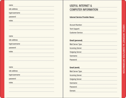 Mushroom Internet Address & Password Logbook