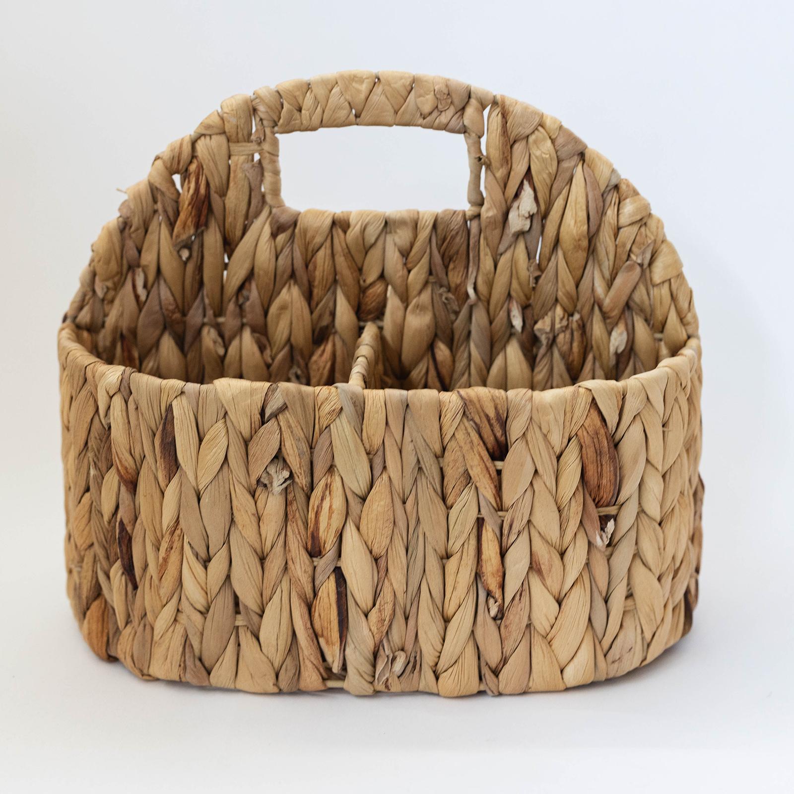 Woven Wooden Basket with Sections - Joshua & Company