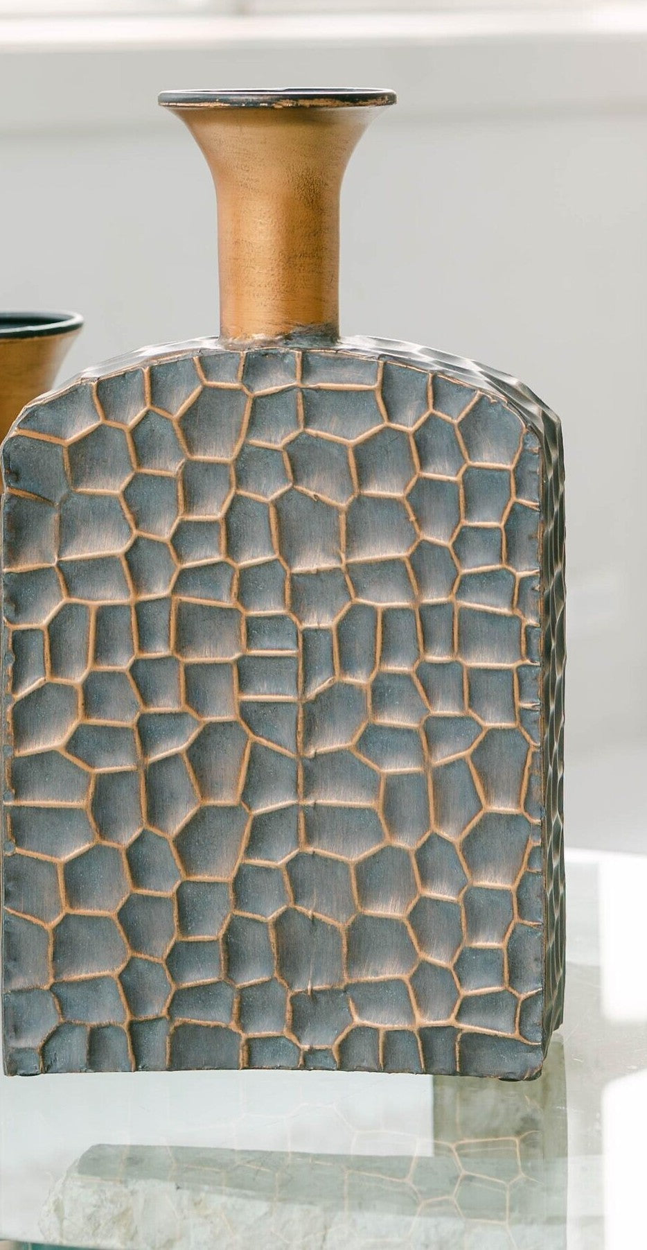 Metal Textured Vase - Large