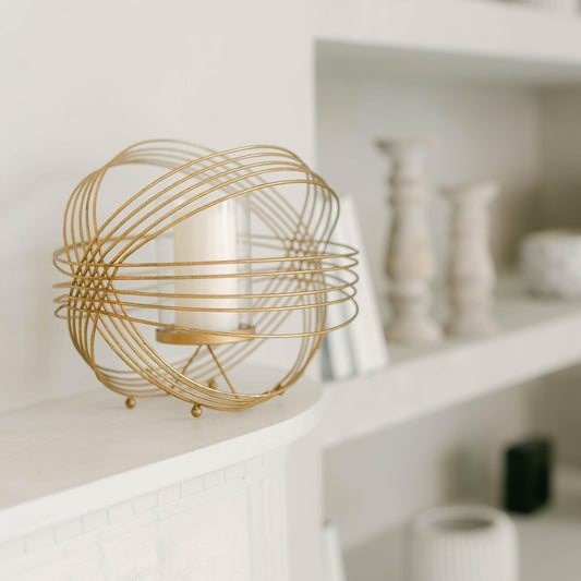 Gold Sphere Candle Holder - Small
