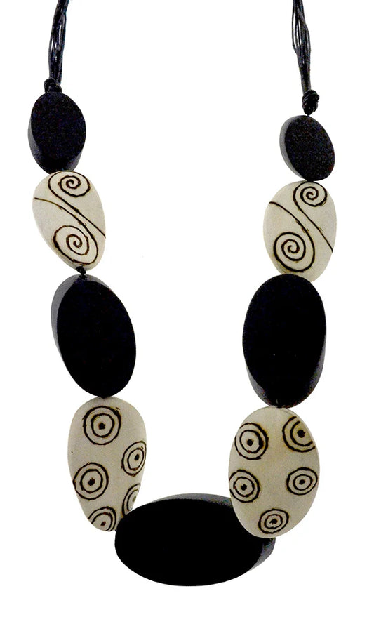 Black and White Beaded Necklace