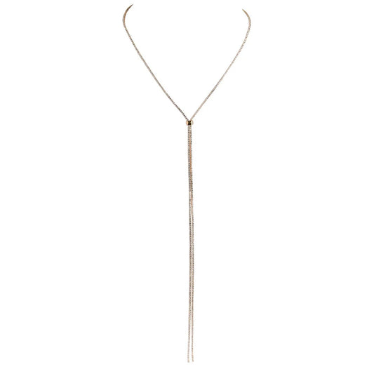 Gold Crystal Bolo Necklace