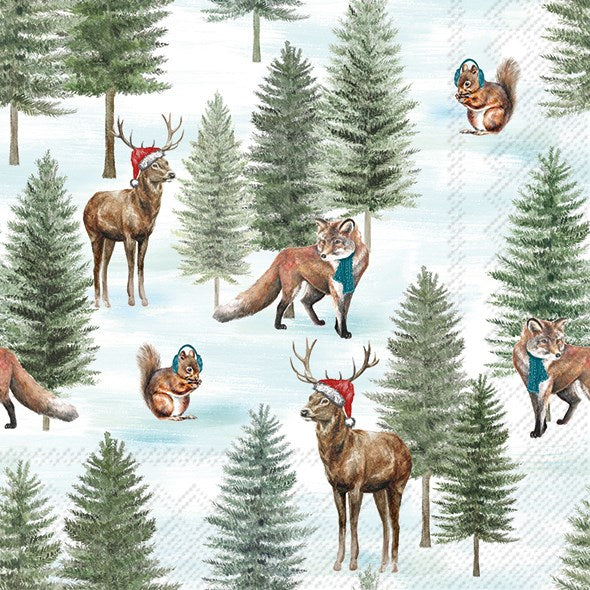 Nordic Winter Animals Paper Napkins