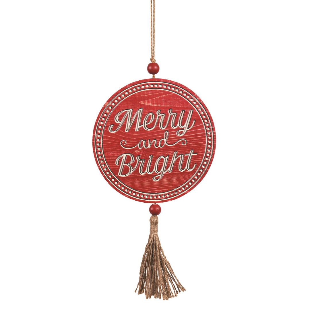 Merry and Bright with Tassel Ornament