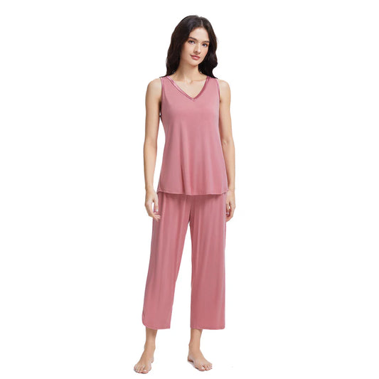 Bamboo Capri Set - Rose