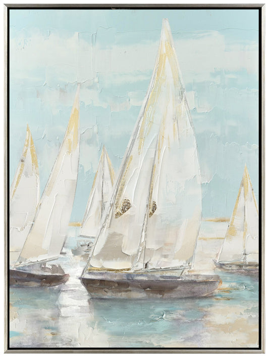 Sailboat Oil Painting with Frame **Pick-up Only**