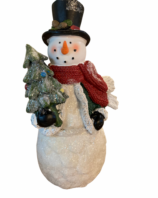 Snowman with Tree Figurine