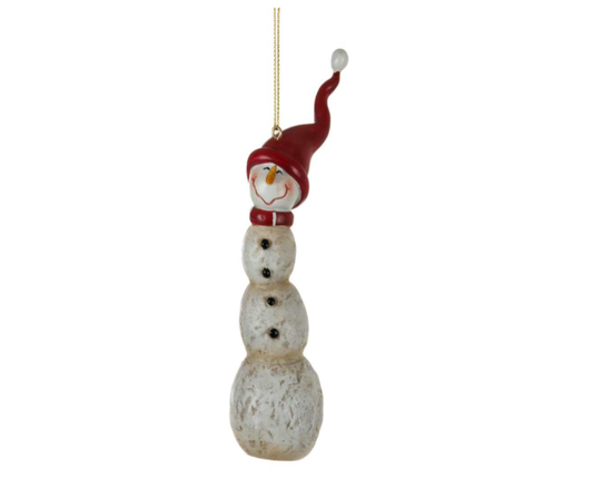 Snowman with Red Hat Ornament