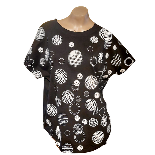 Short-sleeve Black Circle Top
