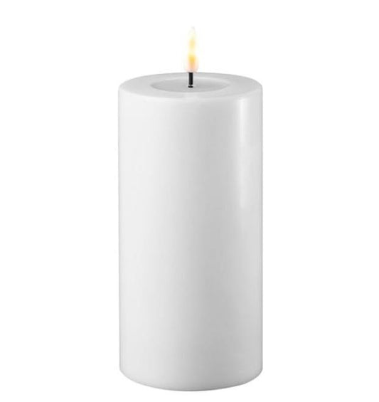 White Wetlook LED Candle 3" x 6"