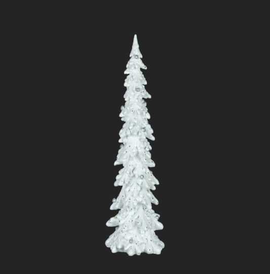 White Christmas Tree with Silver Glitter Balls **Store Pick-up Only