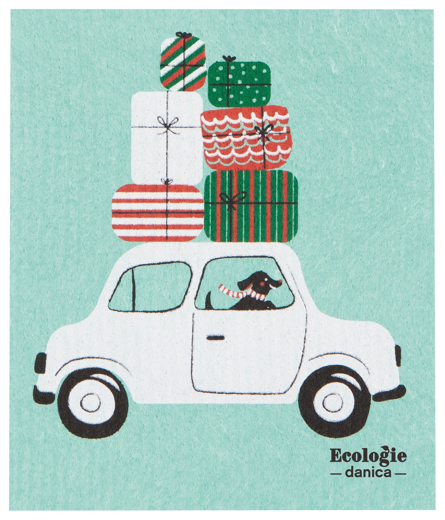 Winter Wheels Dog Swedish Dishcloth