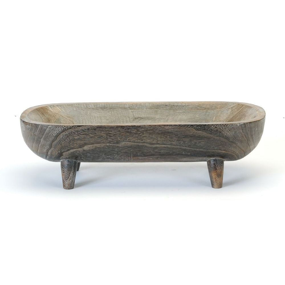 Wooden Oval Bowl with Legs