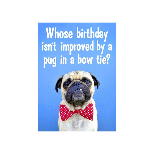 Pug in a Bowtie Birthday Card