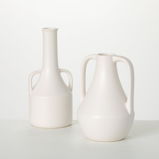 Cream Coloured Handled Vase (2 Styles)