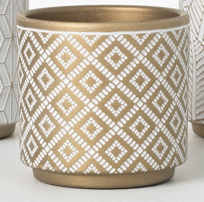 Gold and White Assorted Planters (4.5")