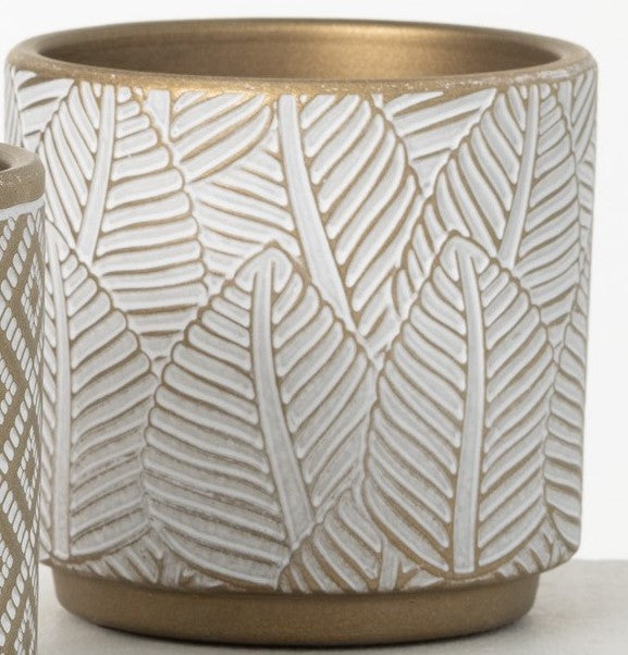 Gold and White Assorted Planters (4.5")