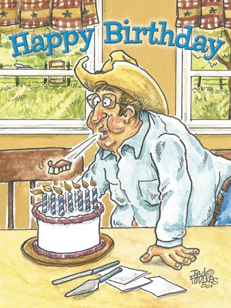 Cowboy and His Dentures Birthday Card