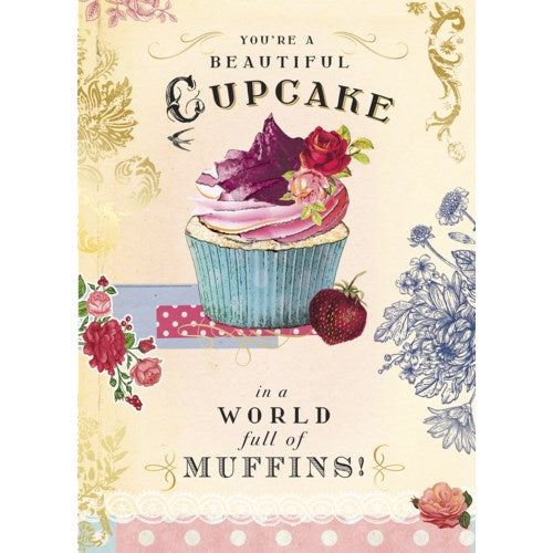 Cupcake With Floral-Birthday Card - Joshua & Company