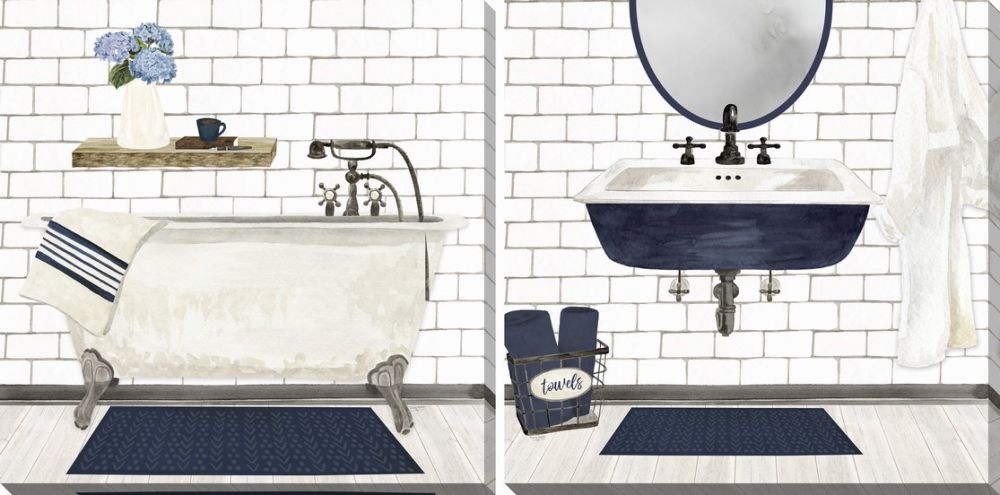 Farmhouse Style Bath Prints- Set of 2 **Pick Up Only**