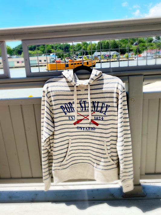 Port Stanley Oat/Grey Stripe Unisex Hoodie