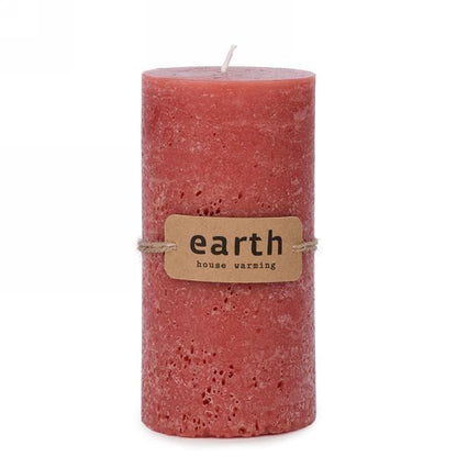 Terracotta Coloured Pillar Candle