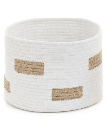 White and Natural Cotton Basket
