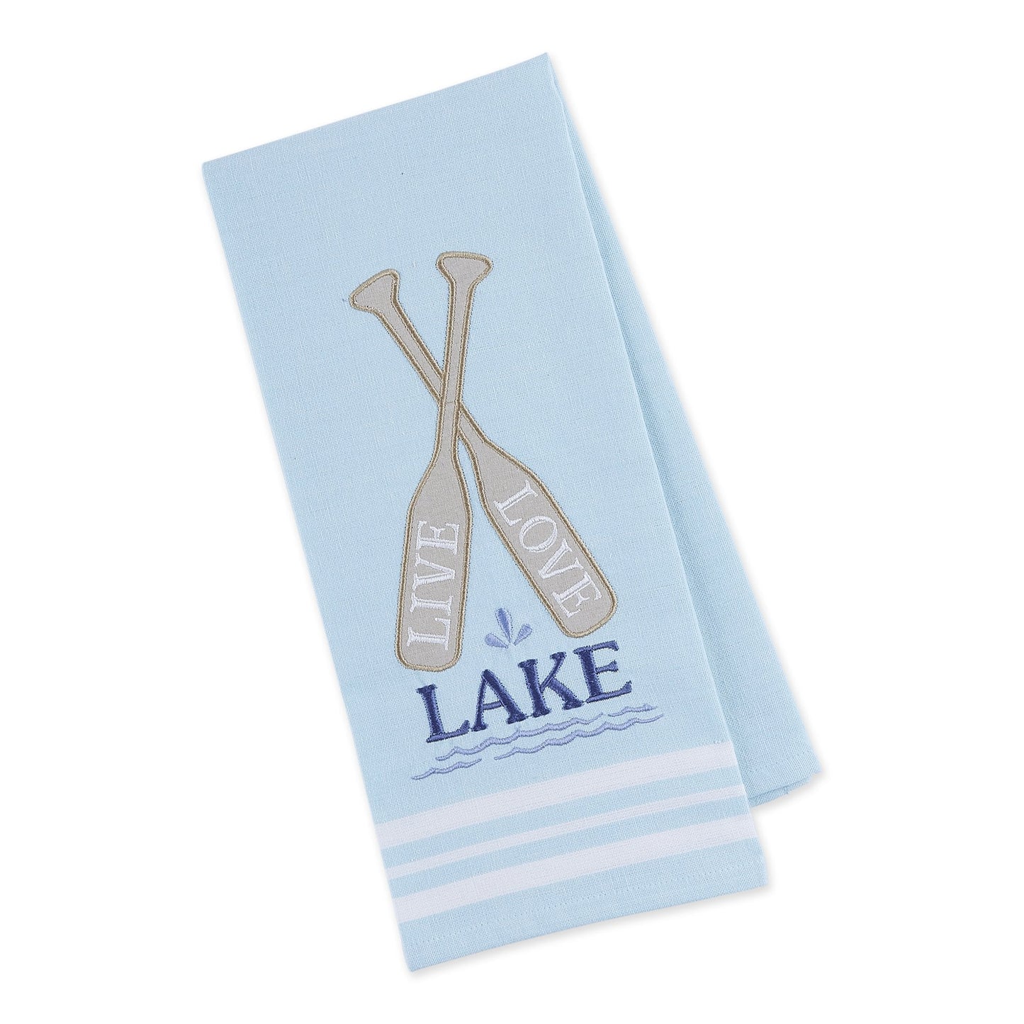 Live, Love, Lake Embroidered Tea Towel