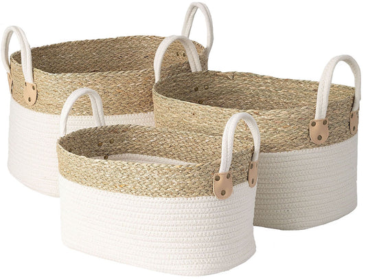Seagrass and Cotton Basket (3 sizes)