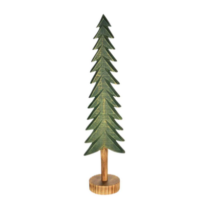 Green and Brown Wood Pine Tree (Assorted Sizes)