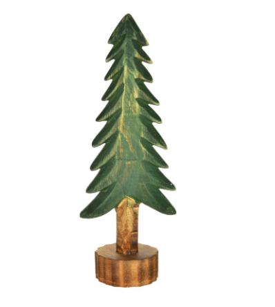 Green and Brown Wood Pine Tree (Assorted Sizes)