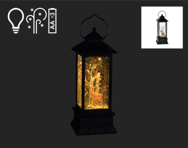 Black Deer Lantern with LED Light