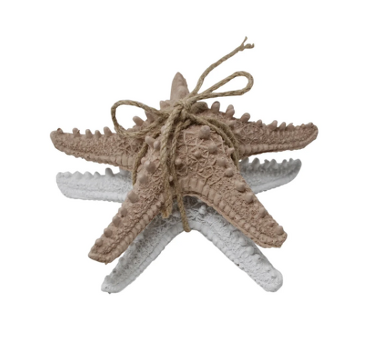 White and Natural Faux Starfish Set