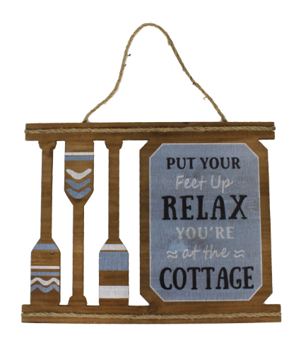 Cottage Sign with Oars- Relax