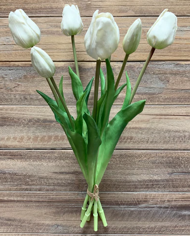 Fresh Touch White Tulips 19"