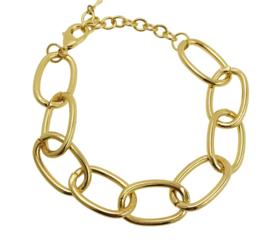 Large Oval Link Bracelet Gold