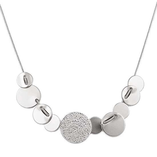 Matte Silver Circles Necklace