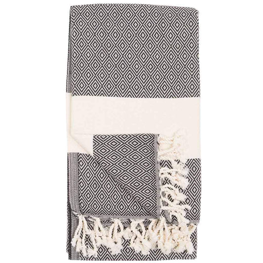 Turkish Towel Diamond Pattern - Carbon (2 sizes)