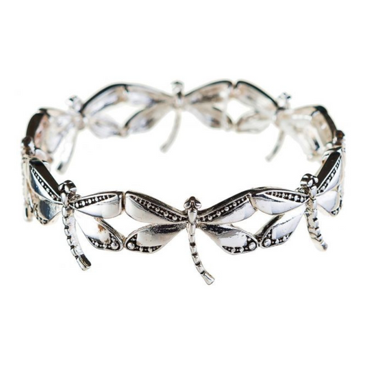 Rain - Bright Silver Dragonfly Bracelet