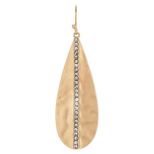 Rain - Gold Crystal Line Teardrop Earring