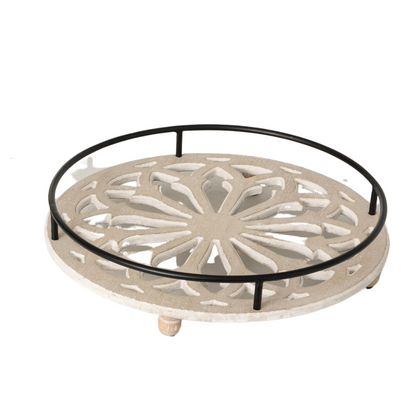 Metal Framed Medallion Tray (2 Sizes)