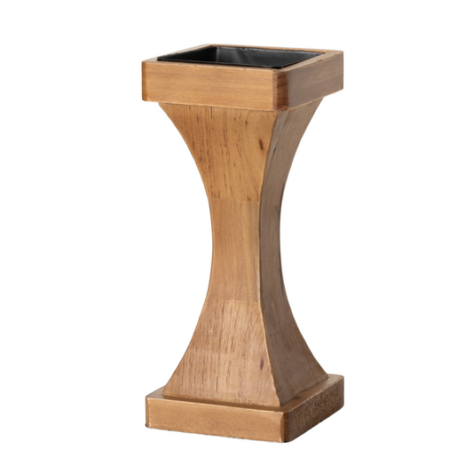 Square Wooden Candle Holder Large